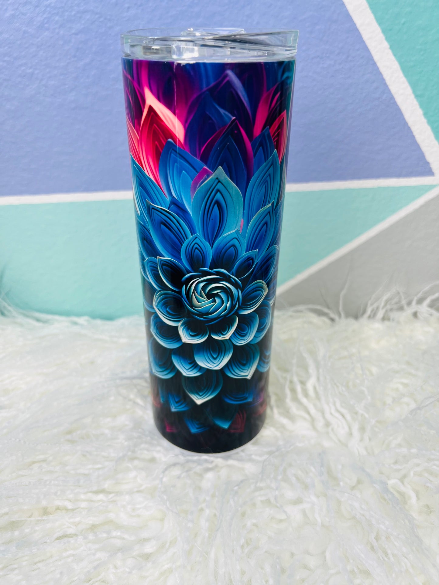Blue Lotus Sublimation Tumbler
