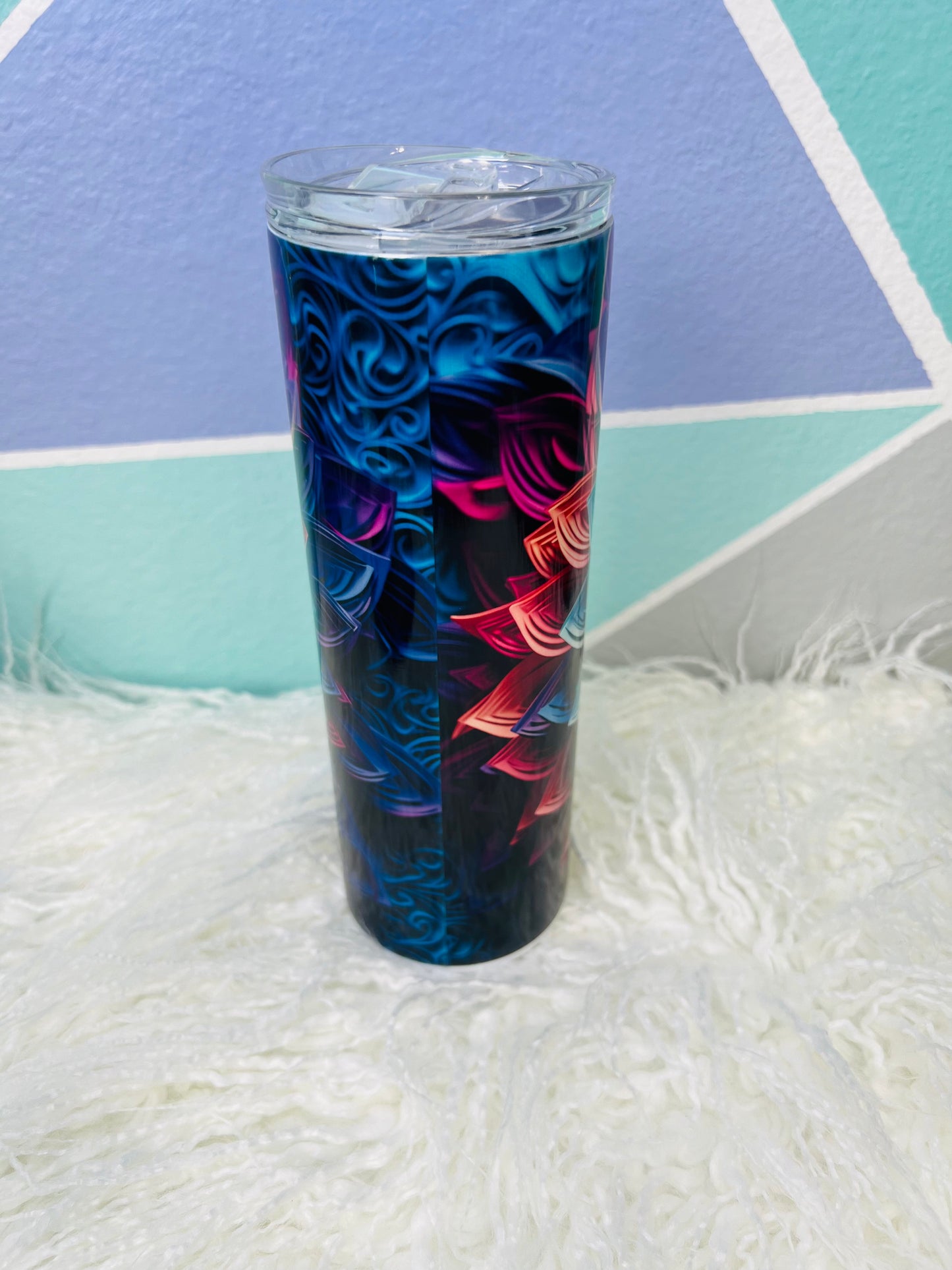 Blue Lotus Sublimation Tumbler