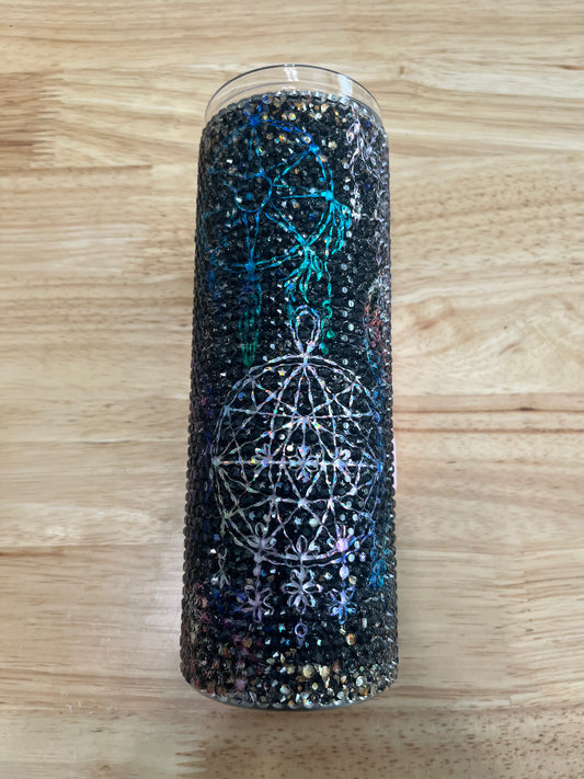 Dream Catcher 20 oz Glass Rhinestone Tumbler