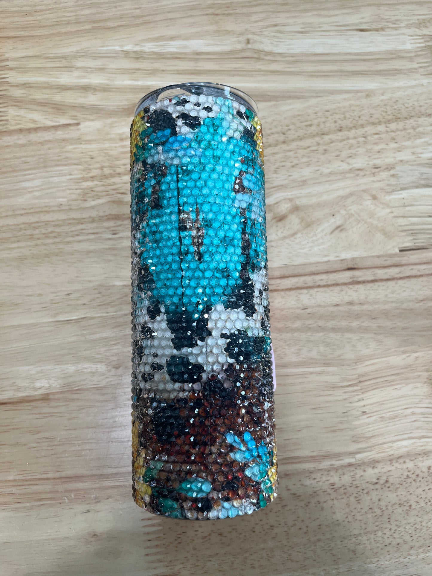 Cross 20 oz Glass Rhinestone Tumbler